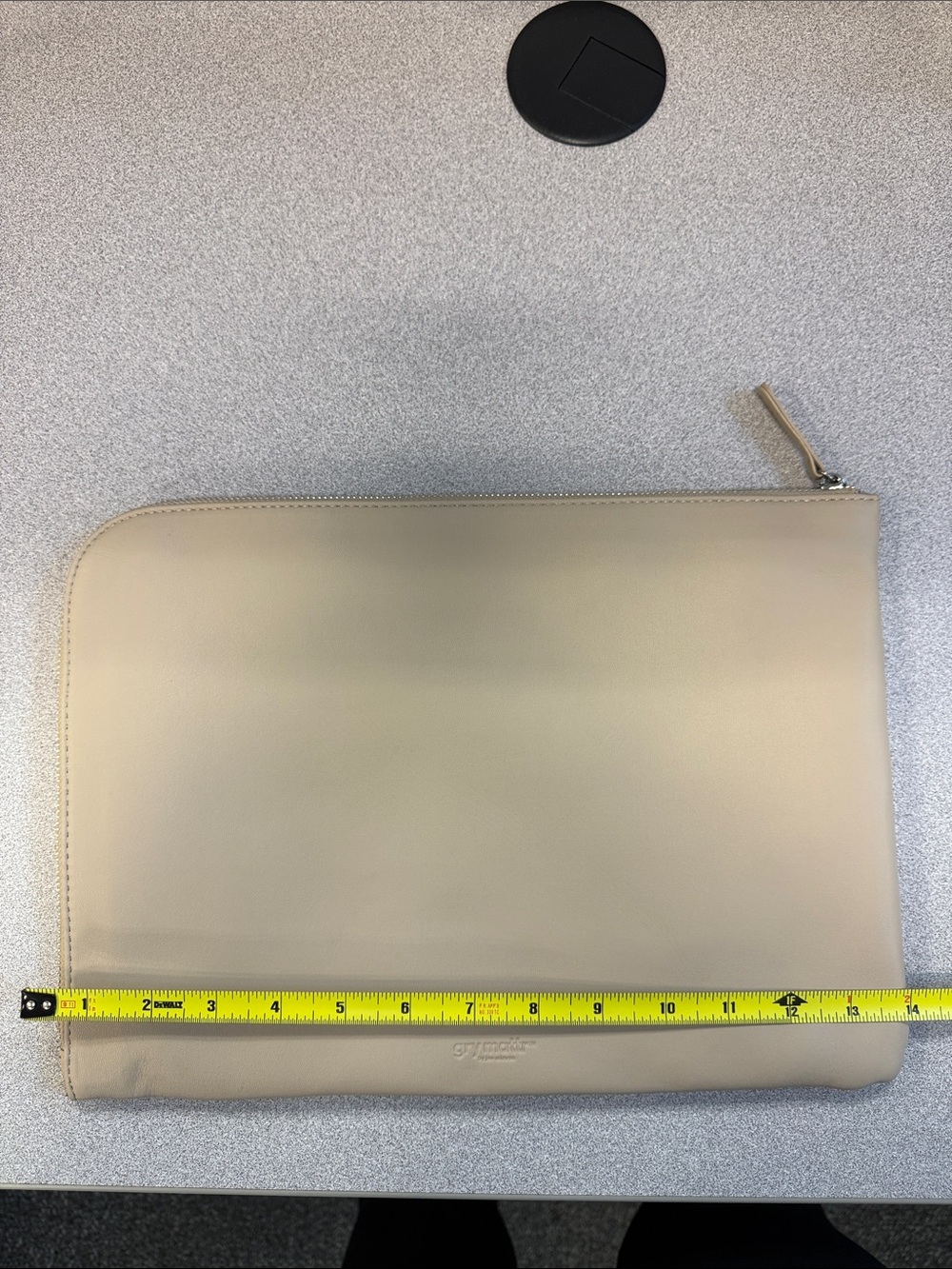Beige Vegan Leather Laptop Sleeve
